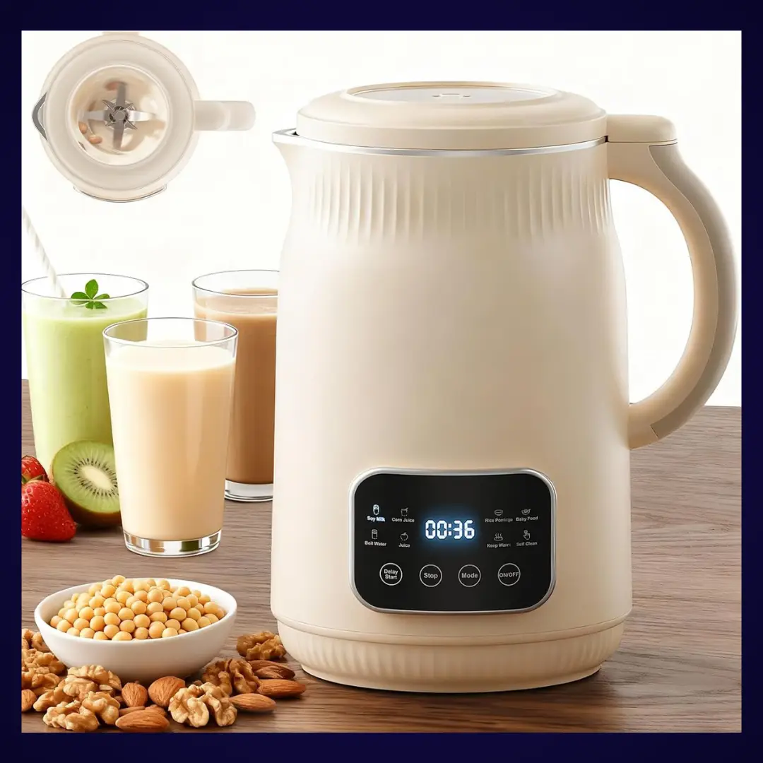 Nut Milk Maker making fresh, creamy homemade milk in a US kitchen