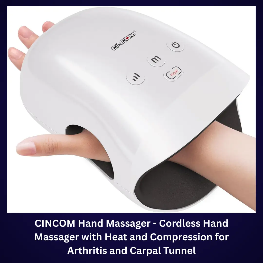CINCOM Hand Massager cordless hand massager with heat and air compression